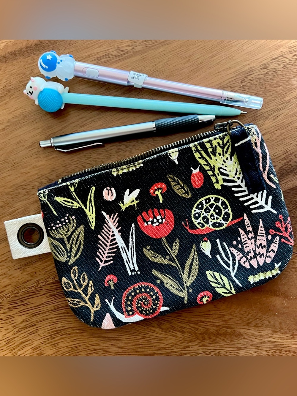 NWOT Danica Studios-small small world- Zip pouch, canvas cosmetic bag.
